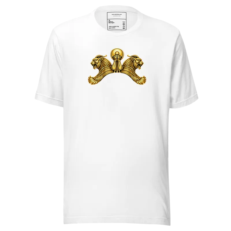 Plaque with horned lion-griffins Achaemenid center Unisex t-shirt