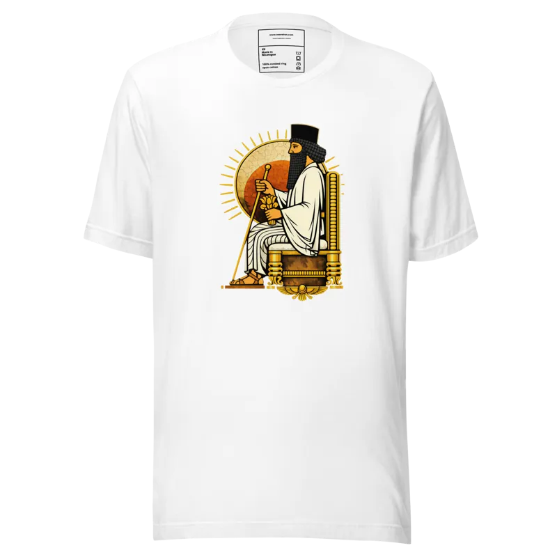 Darius the great on his throne golden design unisex t-shirt