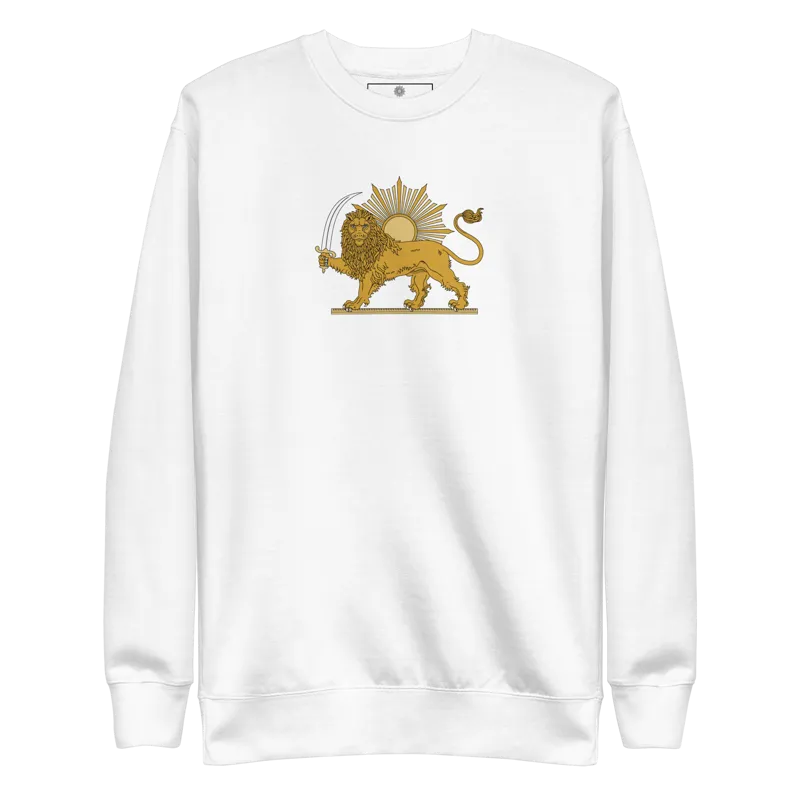 shirokhorshid (Lion and Sun) sign iran detailed center Unisex Premium Sweatshirt