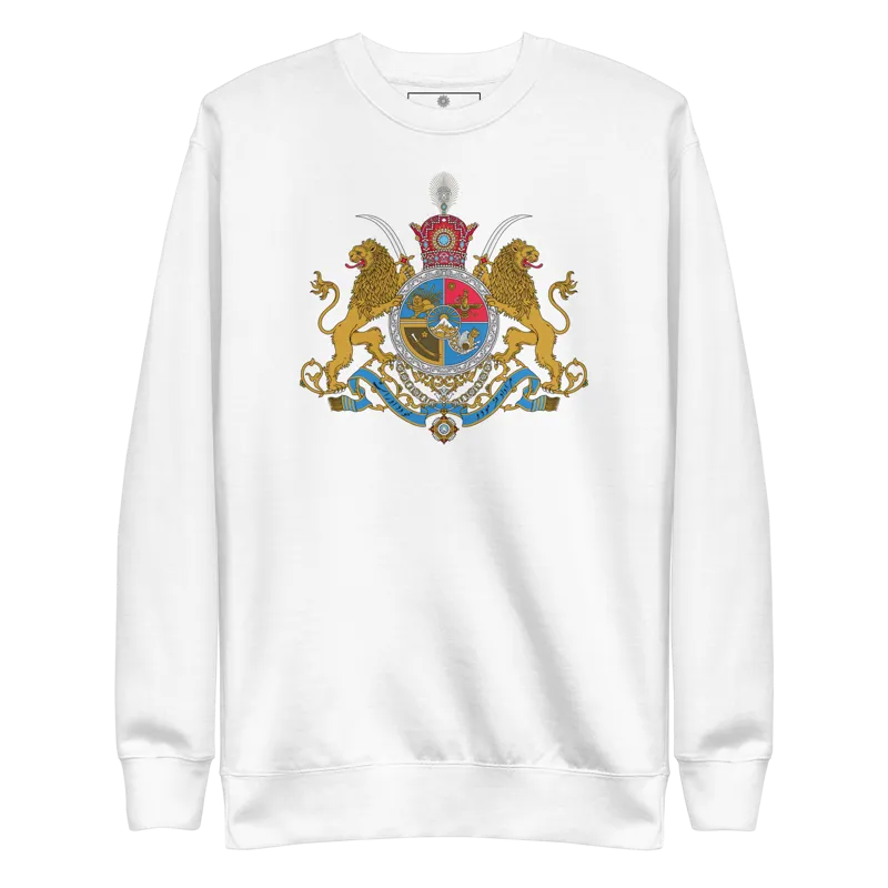 Imperial Coat of Arms of Iran center Unisex Premium Sweatshirt