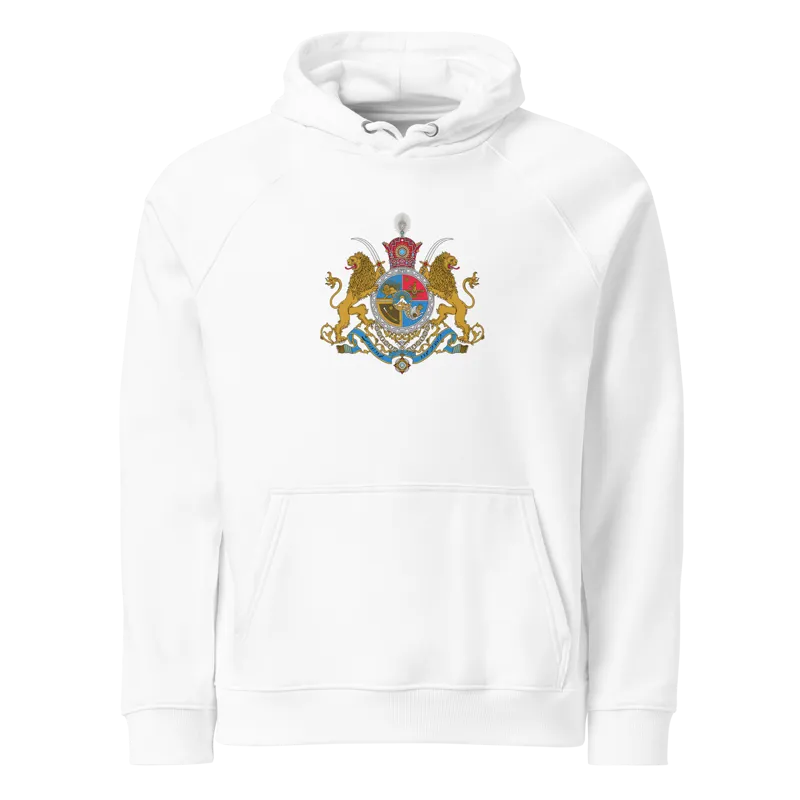 Imperial Coat of Arms of Iran center Unisex eco hoodie