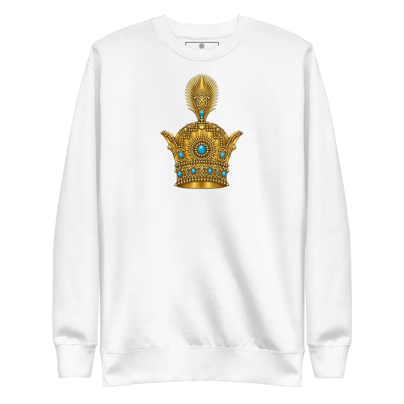 Pahlavi Crown of Imperial Iran Golden center Unisex Premium Sweatshirt